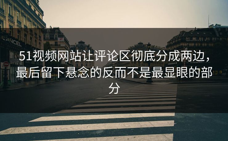 51视频网站让评论区彻底分成两边，最后留下悬念的反而不是最显眼的部分