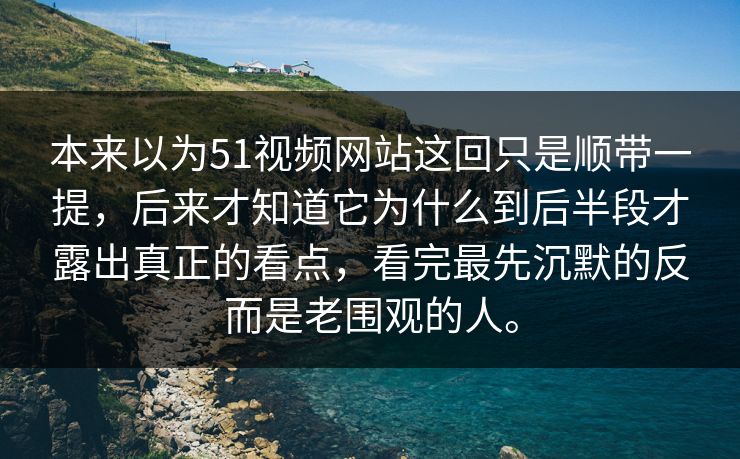 本来以为51视频网站这回只是顺带一提，后来才知道它为什么到后半段才露出真正的看点，看完最先沉默的反而是老围观的人。