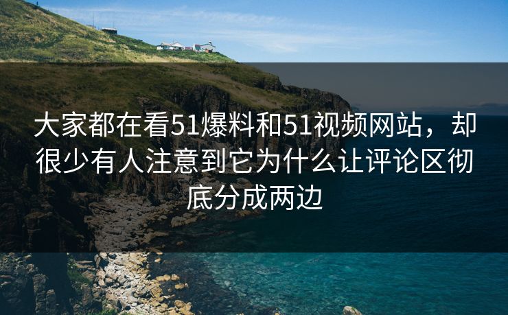 大家都在看51爆料和51视频网站，却很少有人注意到它为什么让评论区彻底分成两边