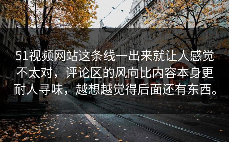 51视频网站这条线一出来就让人感觉不太对，评论区的风向比内容本身更耐人寻味，越想越觉得后面还有东西。